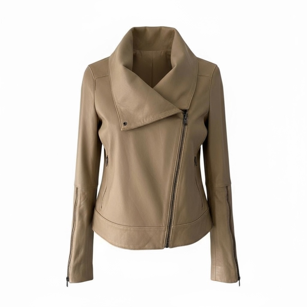Helmut Lang Women's Beige Leather Jacket